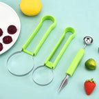Obstschneider 3-in-1 aus Edelstahl und Kunststoff