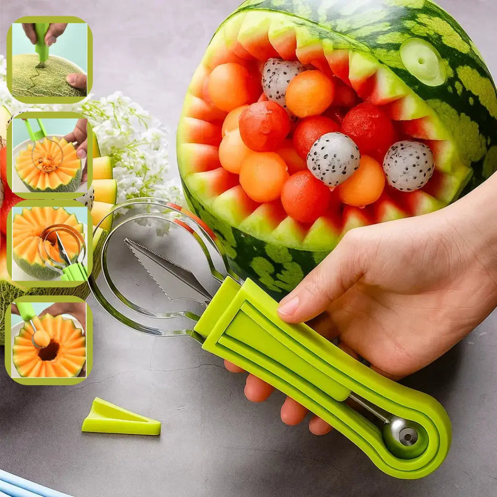 Obstschneider 3-in-1 aus Edelstahl und Kunststoff