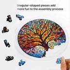 Acryl Puzzle-Fensterbild mit Lebensbaum-Motiv