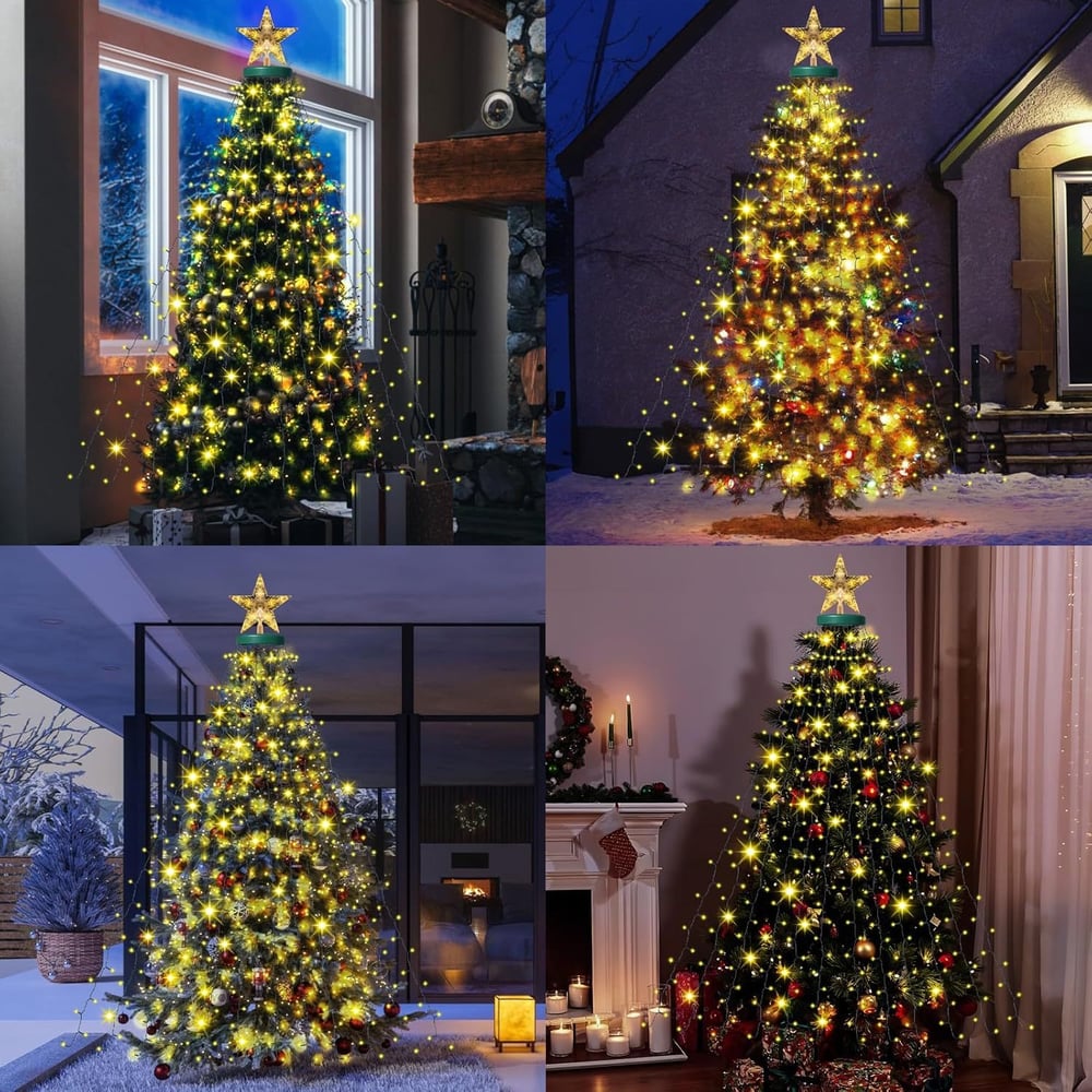 LED-Lichter für Weihnachtsbaum | Schnelle Montage, warmweiß