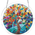 Acryl Puzzle-Fensterbild mit Lebensbaum-Motiv
