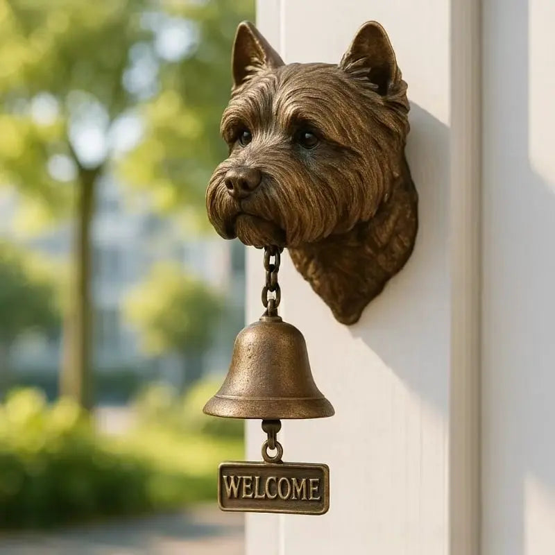 Willkommensglocke Hundedesign | Antikes Bronze-Finish Elegant