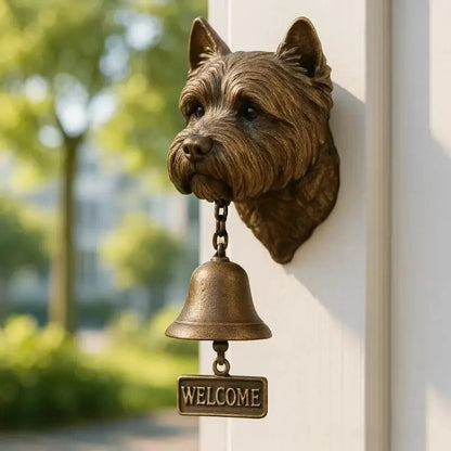 Willkommensglocke Hundedesign | Antikes Bronze-Finish Elegant