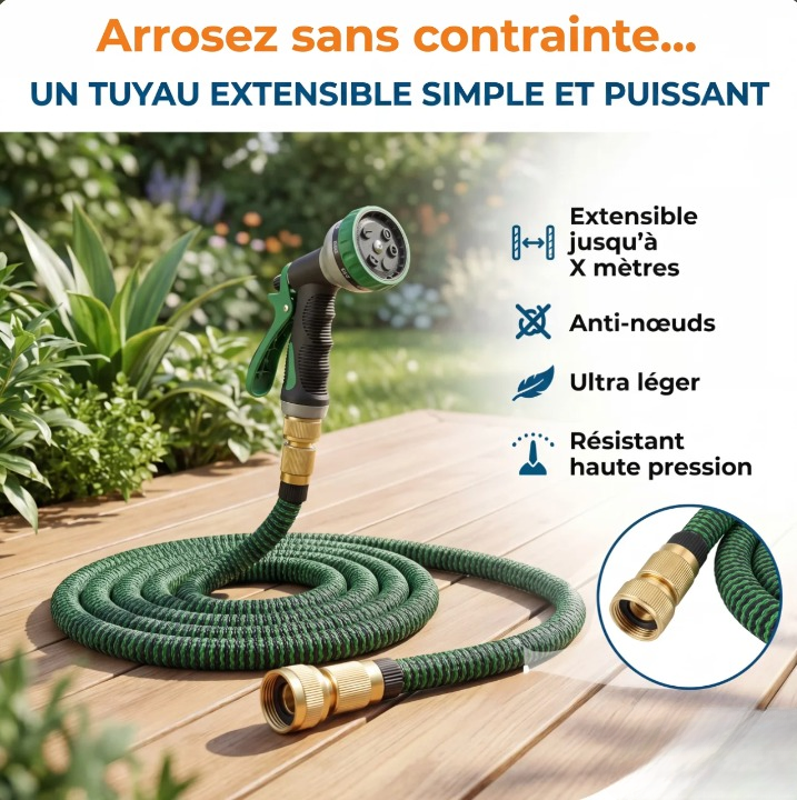 Knickfreier Gartenschlauch aus Nylon – Dehnbar und ultraleicht