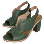 Ledersandalen mit Absatz und Komfortfussbett