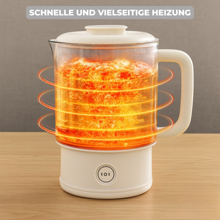Elektrischer Reise-Wasserkocher mit Glasbehälter