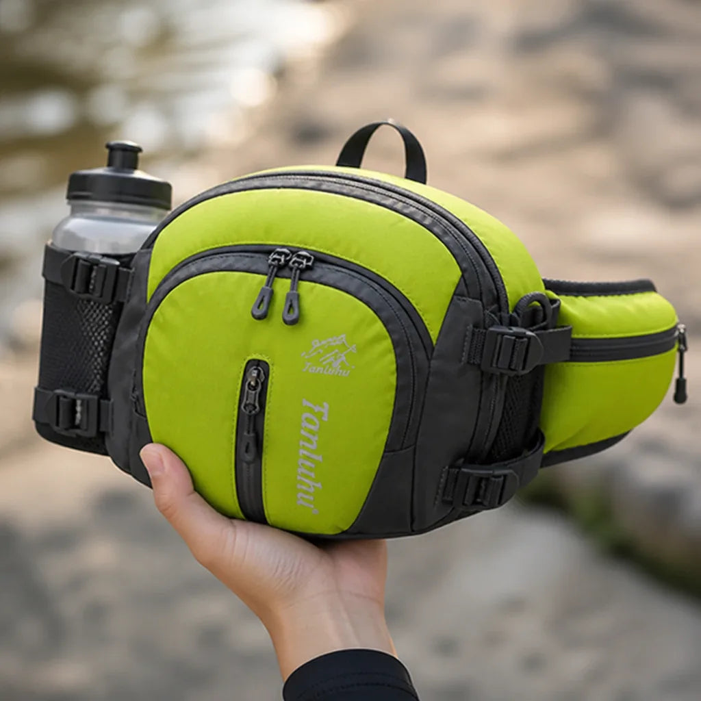 Bauchtasche mit Flaschenhalter, ultraleicht und wasserdicht, rutschfester Sitz