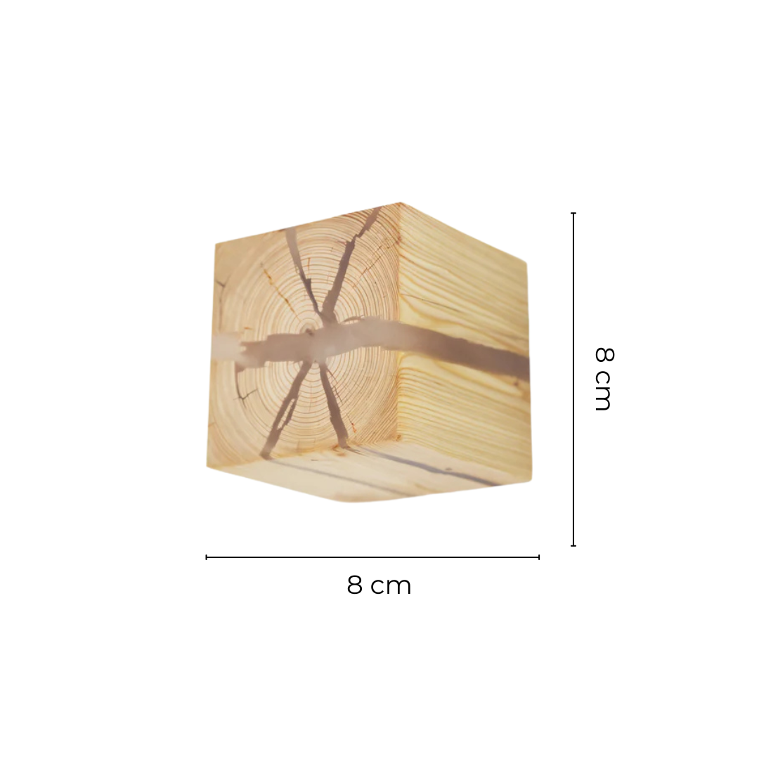 Holz-Wandleuchte mit LED-Beleuchtung