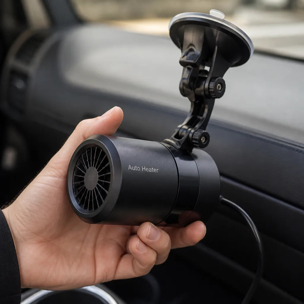 Auto Heizlüfter und Frontscheiben-Entfroster, 12 V, 150 W, mit 360 Grad verstellbarer Halterung