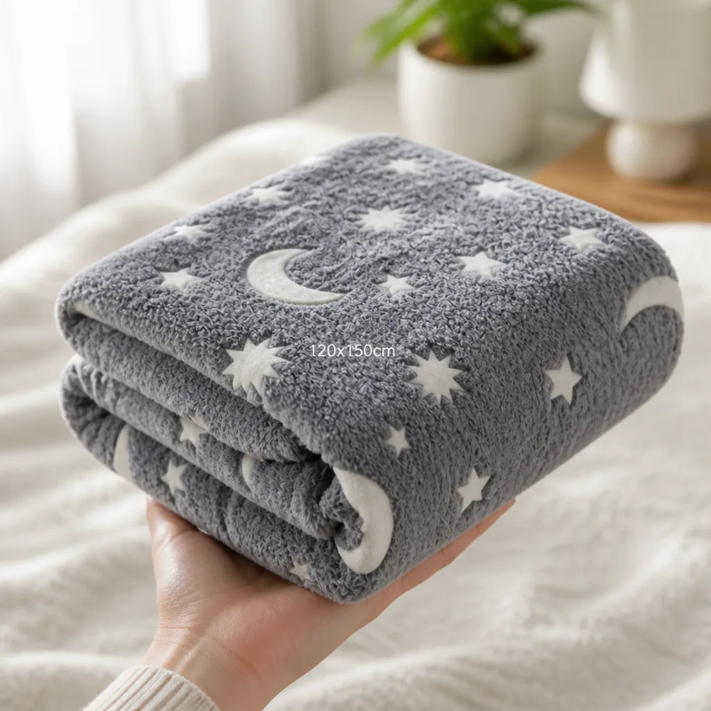 Kinderdecke, im Dunkeln leuchtend, weiches Flanell-Fleece