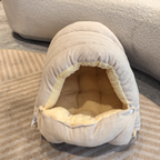 Kuschelhöhle Cord mit Plüschfutter für Katzen und Hunde