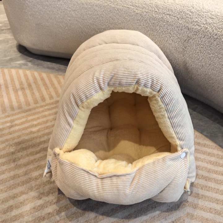 Kuschelhöhle Cord mit Plüschfutter für Katzen und Hunde