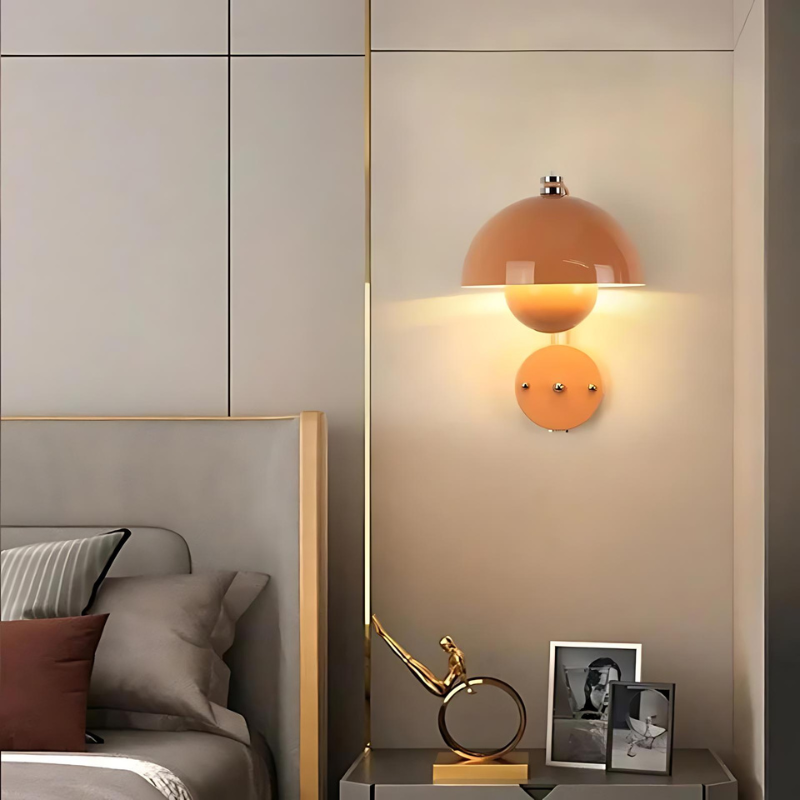 Moderne LED-Wandleuchte Metall mit Pilzdesign
