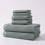 Handtuchset mit Zickzack-Muster – 6-teilig aus 100% Baumwolle
