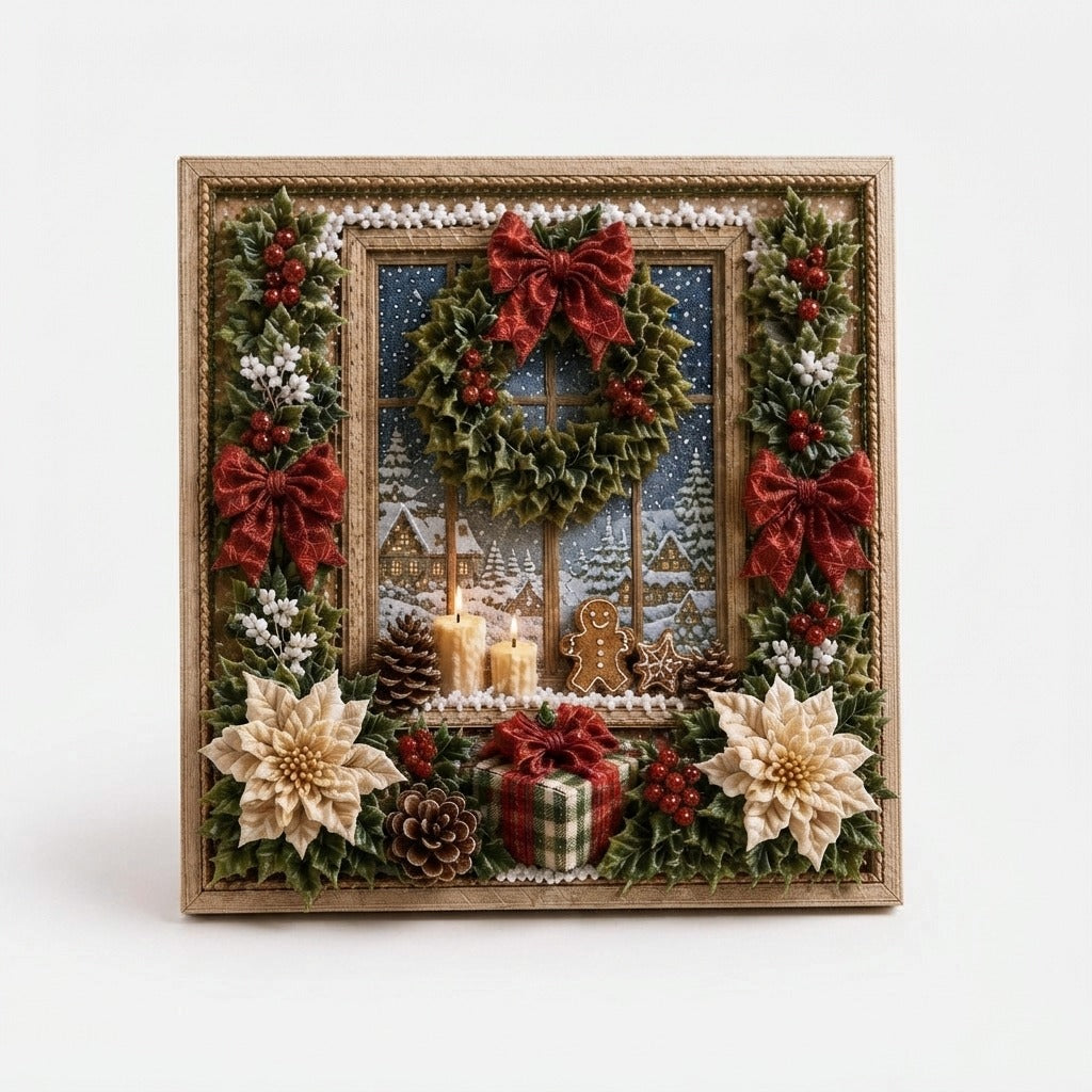 3D Stoff-Bastelset Weihnachten mit vorgestanzter Schablone