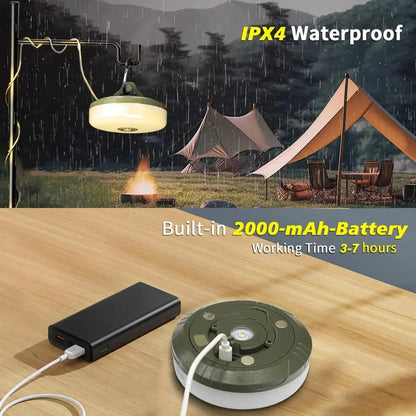 4-in-1 Camping-Lampe mit RGB-Lichterkette & Powerbank