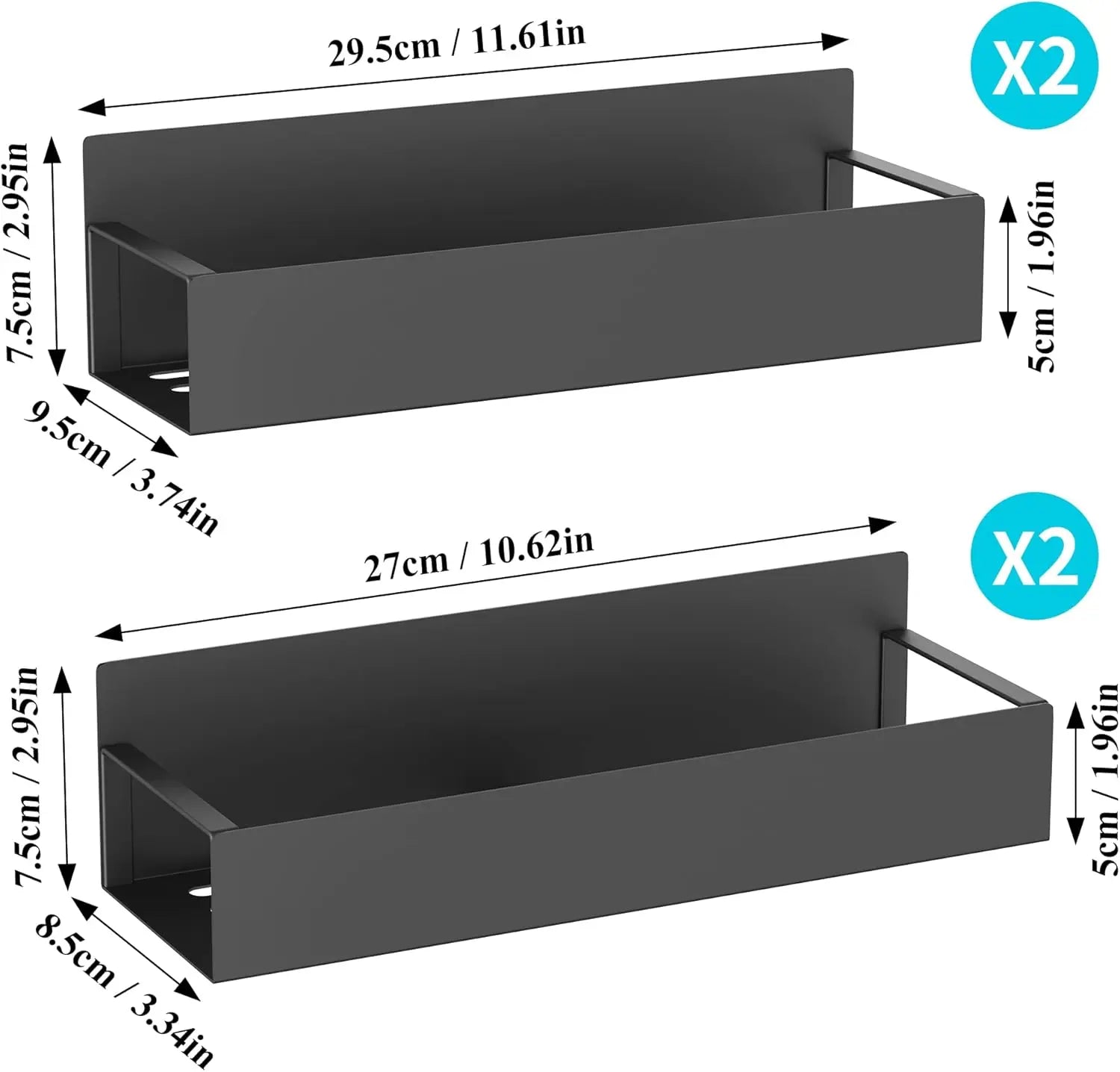 Magnetisches Gewürzregal-Set aus pulverbeschichtetem Metall
