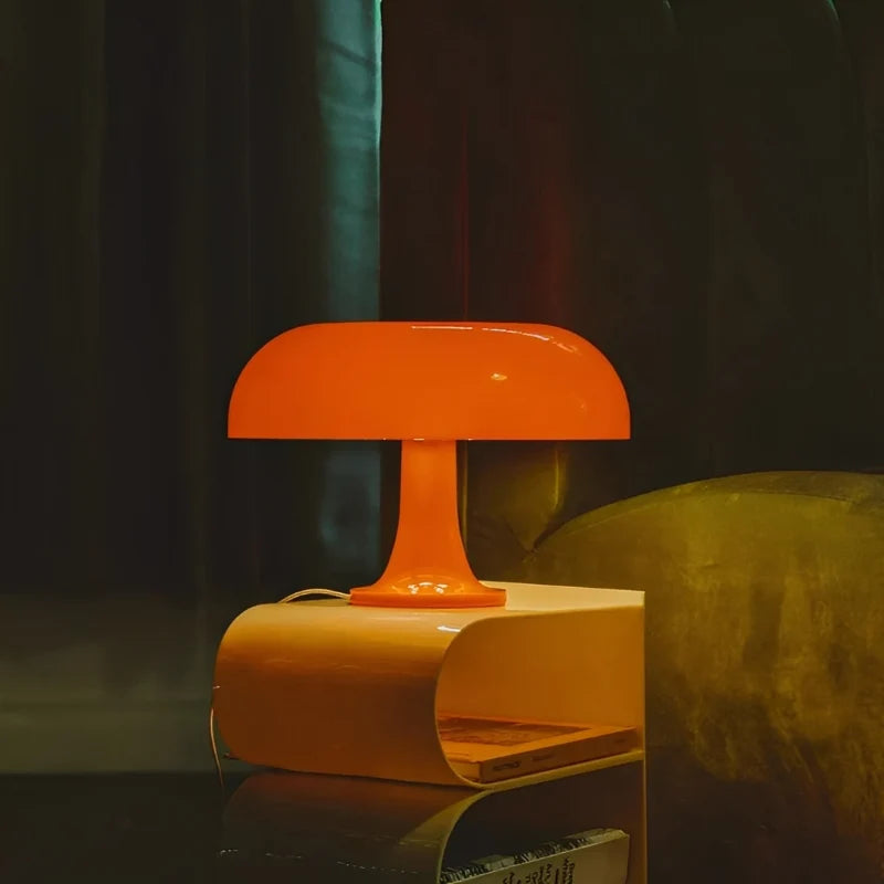 Pilz-Tischleuchte, dimmbar mit drei Lichtfarben, USB, Retro-Design