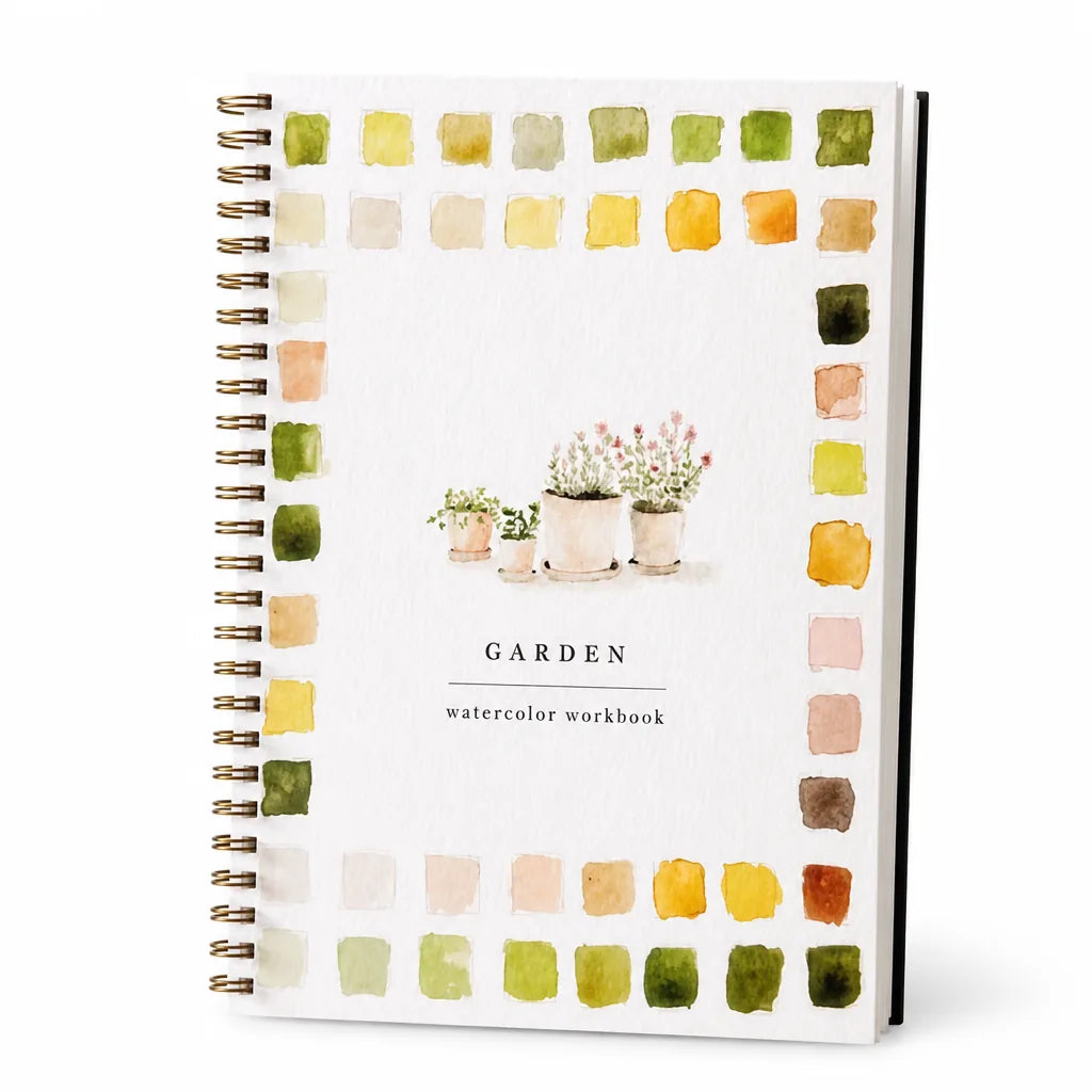 Aquarell-Malbuch für Anfänger mit 12 Motiven, Schritt-für-Schritt-Anleitungen, 120 lb Recyclingpapier