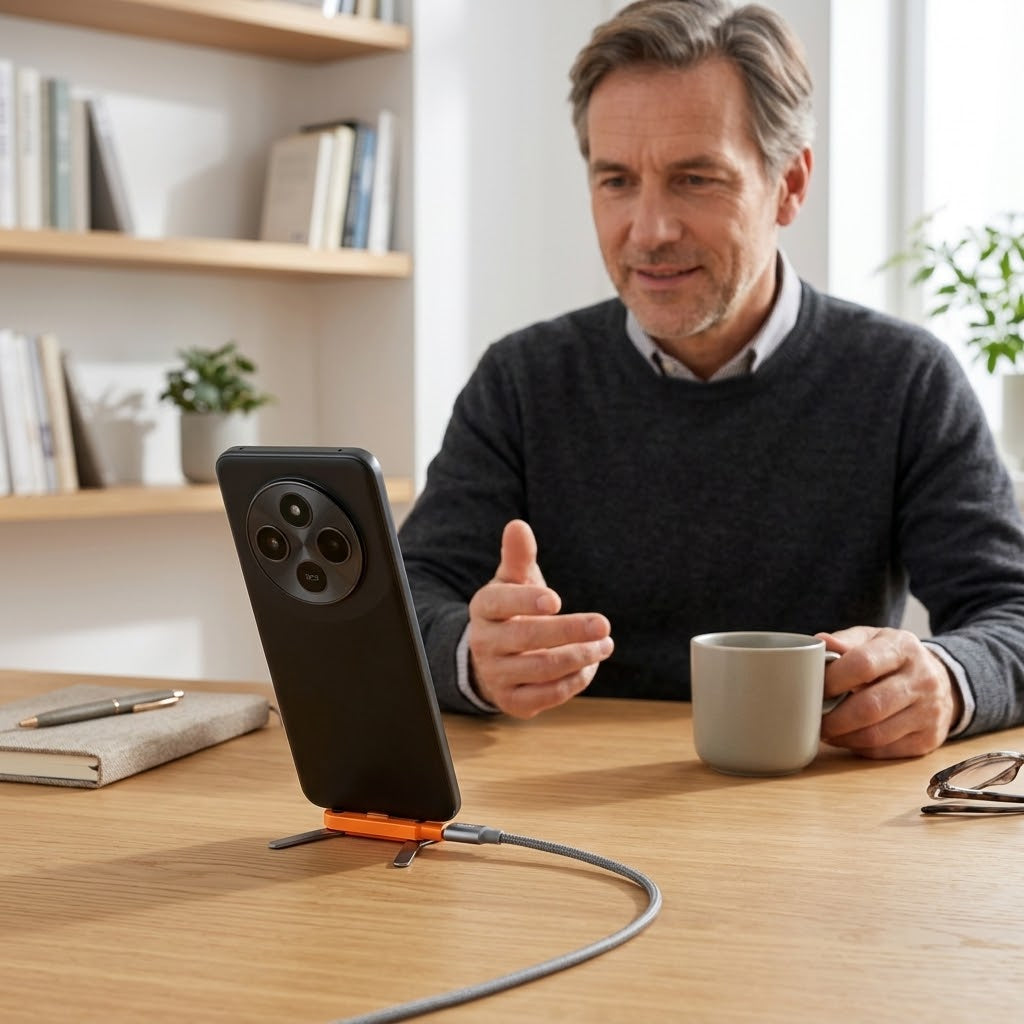 USB-C-Ladeadapter mit 360°-Klappständer