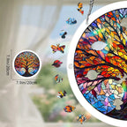 Acryl Puzzle-Fensterbild mit Lebensbaum-Motiv