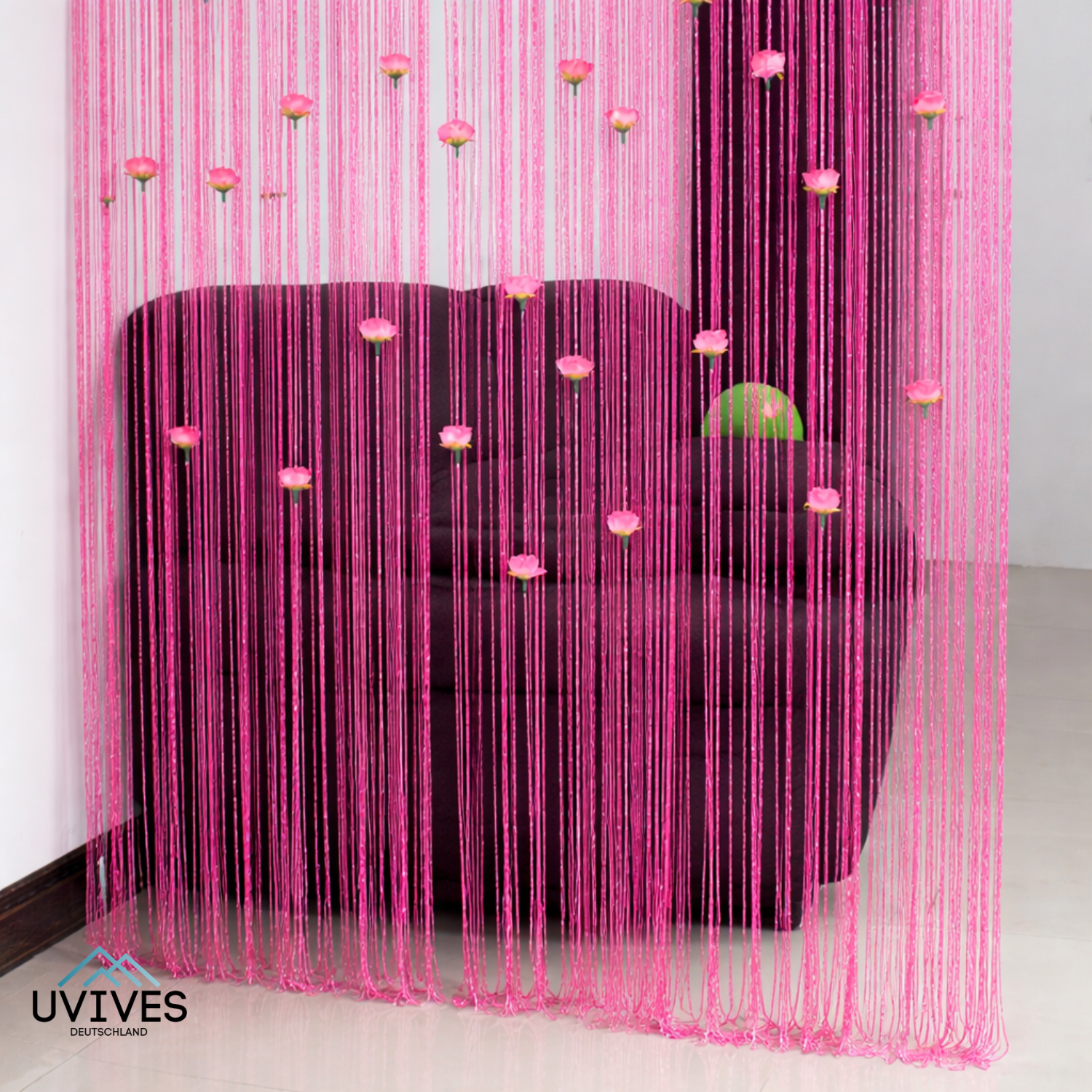 Elegante Vorhänge mit Rosen-Design für Privatsphäre