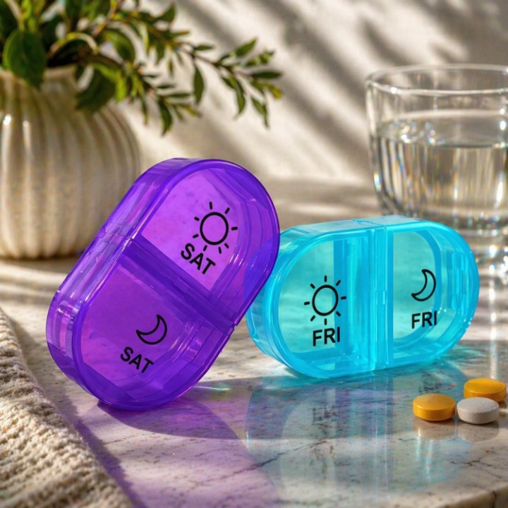 Wochen-Pillendose mit 7 Tagesboxen und 2 Fächern