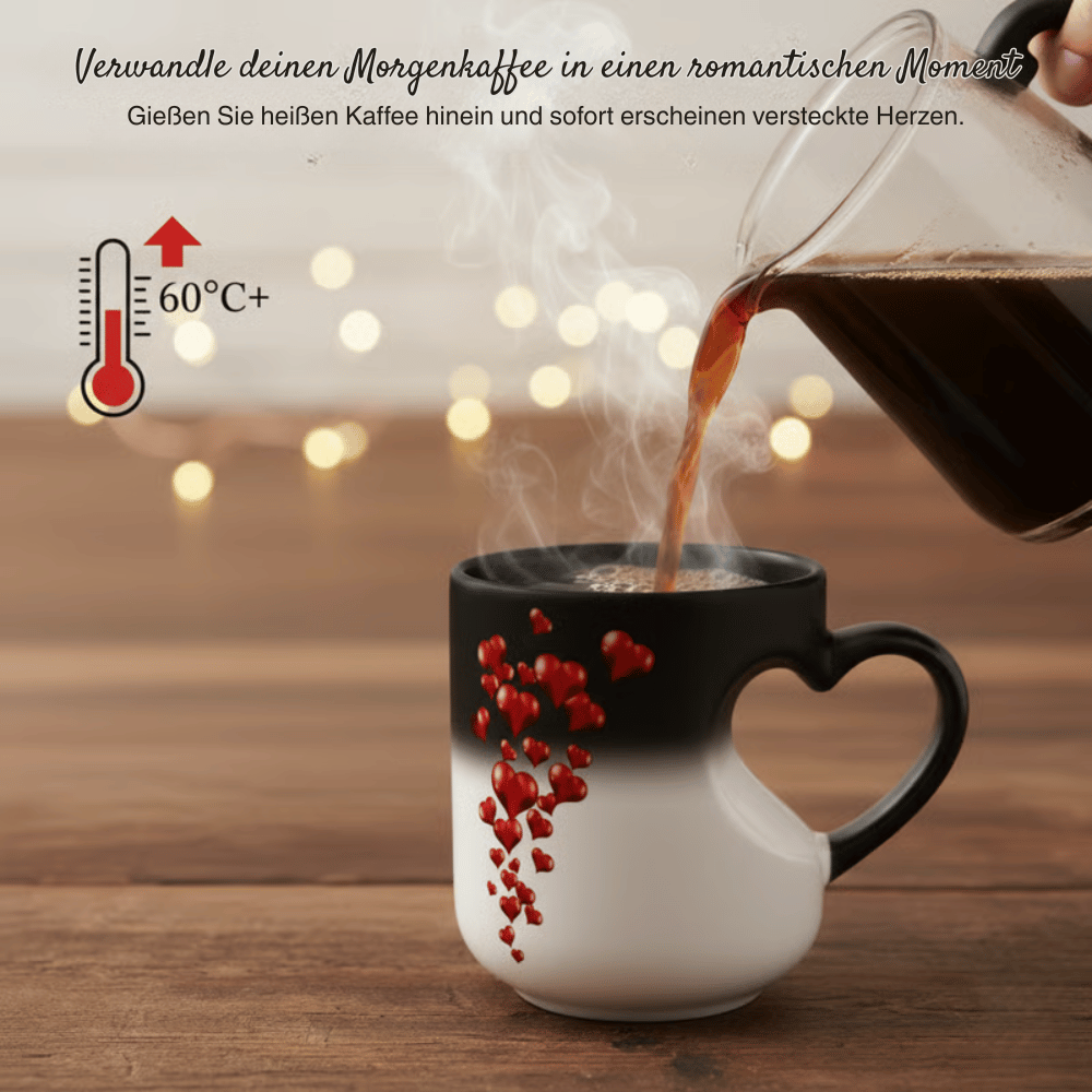 Wärmeaktivierte Herz-Tasse mit Farbwechsel – 400 ml