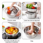 Edelstahl-Küchensieb-Set – Multifunktional zum Waschen, Sieben und Abtropfen