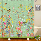Duschvorhang Polyester mit Vogelmotiv