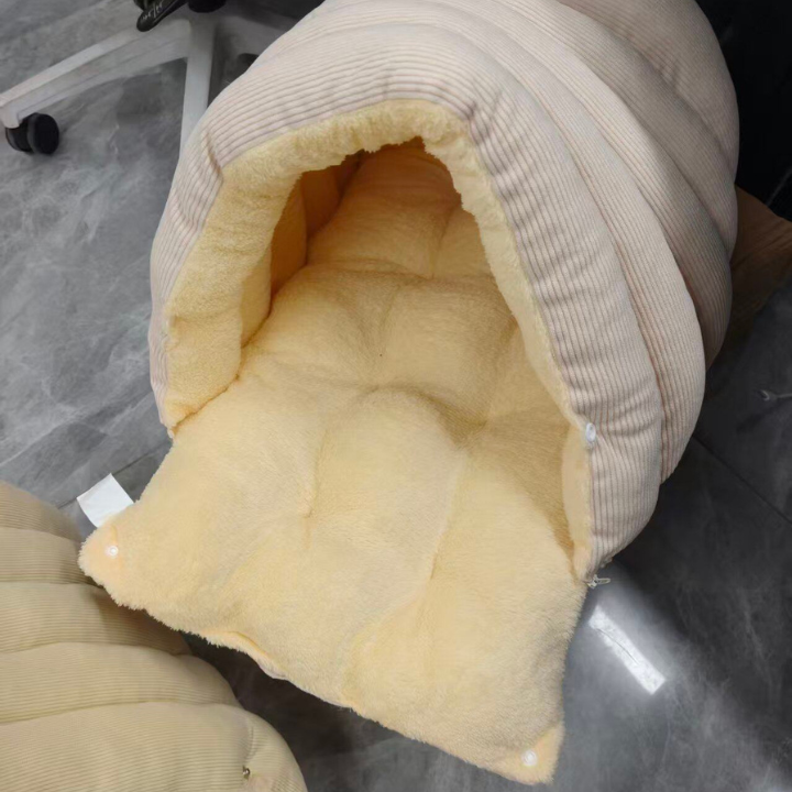 Kuschelhöhle Cord mit Plüschfutter für Katzen und Hunde