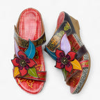 Sandalen mit Blumenverzierung – Bohemian-Stil