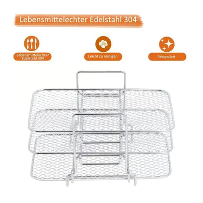 Heißluftfritteusen-Einsatz | Dreistufig | Gleichmäßige Wärmeverteilung | Metall