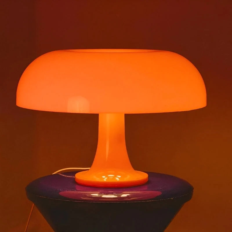 Pilz-Tischleuchte, dimmbar mit drei Lichtfarben, USB, Retro-Design