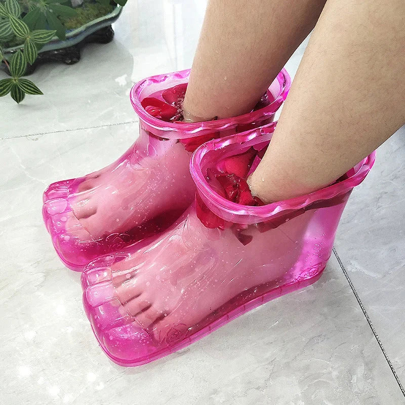 Fußbad-Pantoffeln mit Massage-Noppen, wassersparend, Kunststoff, 1 Paar
