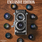 Digitalkamera im Vintage-TLR-Design mit 10 Objektiven