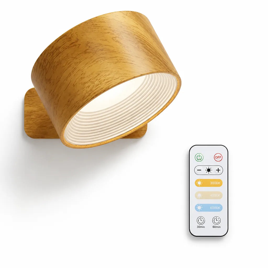 Kabellose Wandleuchte mit Magnetbefestigung, 360° drehbar, Fernbedienung, Warmweiß und Kaltweiß