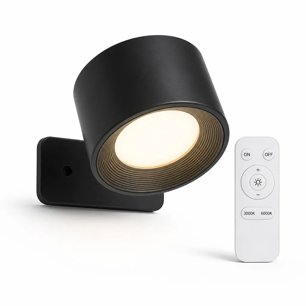Kabellose Wandleuchte mit Magnetbefestigung, 360° drehbar, Fernbedienung, Warmweiß und Kaltweiß