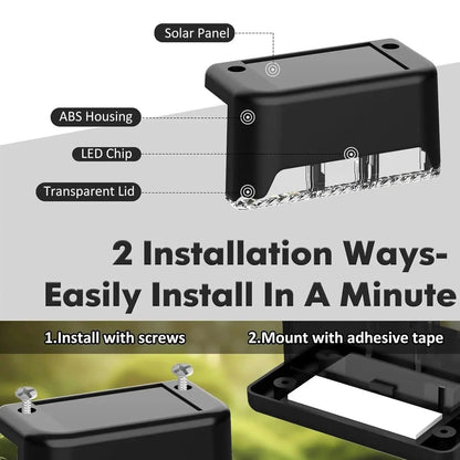 4er-Set Solar-Terrassenlichter – Wetterfestes Außenlicht