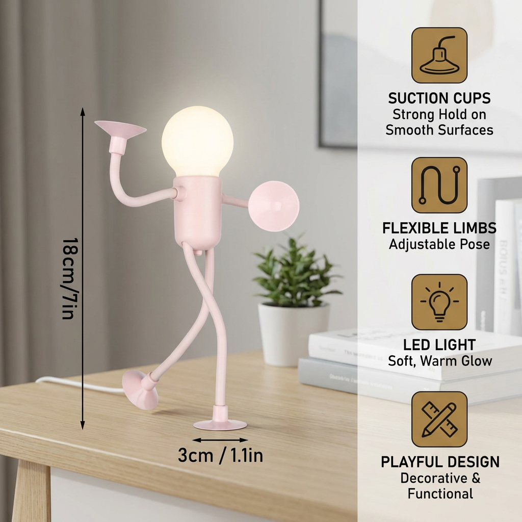 Flexible LED-Leuchte mit Saugnapf – Biegbare Arme