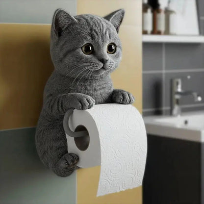 Toilettenpapierhalter | 3D Katzenform | Einfache Montage | Harz