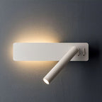 LED-Lesewandleuchte mit schwenkbarem Spot und Ambientelicht, Metall, 2 Schalter