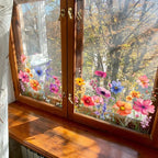Fensteraufkleber Blumen & Schmetterlinge – Wildblumen-Motiv