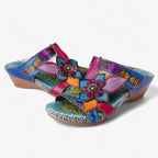 Sandalen mit Blumenverzierung – Bohemian-Stil
