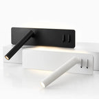 LED-Lesewandleuchte mit schwenkbarem Spot und Ambientelicht, Metall, 2 Schalter