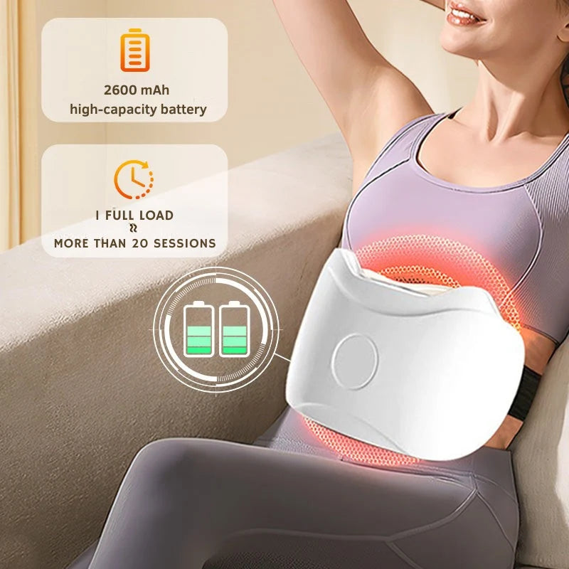 Bauchmassagegerät mit Wärme und Vibrationsmassage, kabellos mit Akku