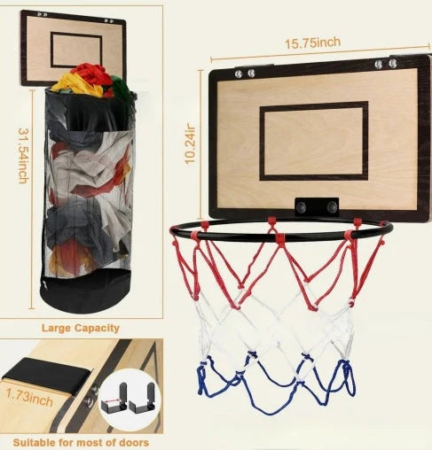 Wäschekorb im Basketball-Design, atmungsaktiver Netzkorb zum Aufhängen