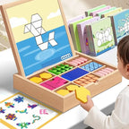 Magnetisches Holz-Puzzle mit geometrischen Formen