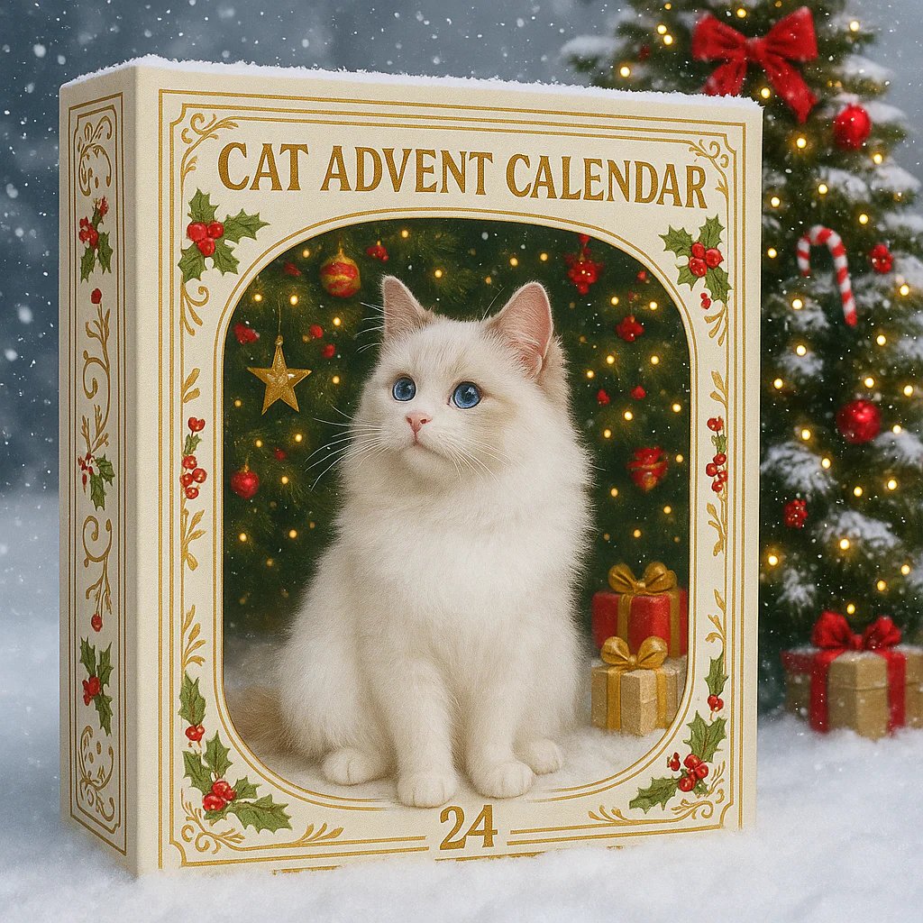 Katzen-Adventskalender | Handbemalte Harzfiguren & Überraschungen