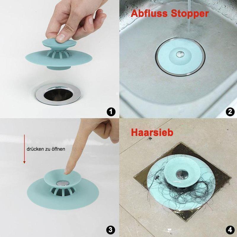 Abfluss-Stopper mit Haarsieb aus Silikon